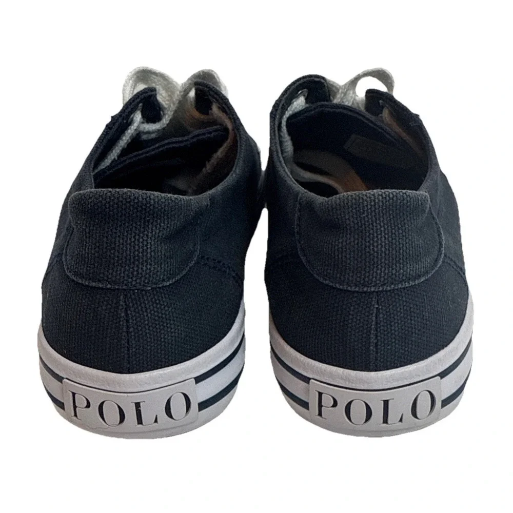 Polo Ralph Lauren Youth 4 Navy Blue Canvas Sneakers Casual‎ Shoe Preppy Academia
